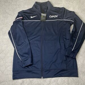 Nike Dri-Fit Men's‎ L Track Jacket Navy Blue Full Zip Pockets US Games